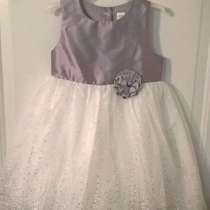 Silver and white holiday dress